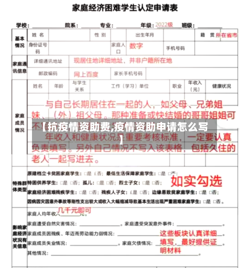 【抗疫情资助费,疫情资助申请怎么写】